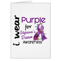 Alzheimers Disease I Wear Purple For Awareness 43 Greeting Cards