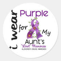 Alzheimers Disease I Wear Purple For My Aunt 43 Stickers