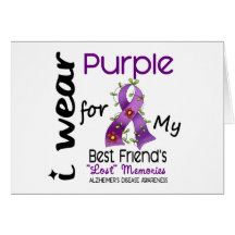 Alzheimers Disease I Wear Purple For My Best Frien Greeting Card