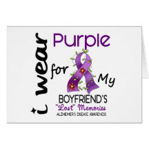 Alzheimers Disease I Wear Purple For My Boyfriend Greeting Card