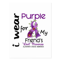 Alzheimers Disease I Wear Purple For My Friend 43 Postcards