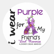 Alzheimers Disease I Wear Purple For My Friend 43 Stickers
