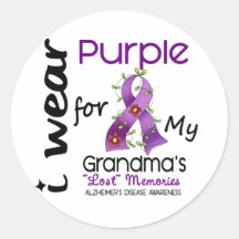 Alzheimers Disease I Wear Purple For My Grandma 43 Sticker