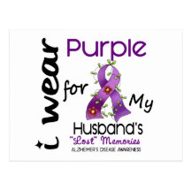 Alzheimers Disease I Wear Purple For My Husband 43 Post Cards