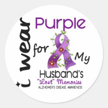 Alzheimers Disease I Wear Purple For My Husband 43 Stickers