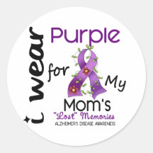 Alzheimers Disease I Wear Purple For My Mum 43 Round Sticker