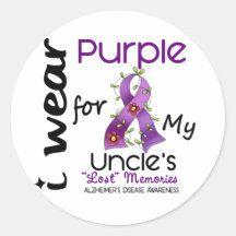 Alzheimers Disease I Wear Purple For My Uncle 43 Stickers