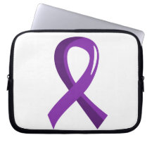 Alzheimer's Disease Purple Ribbon 3 Laptop Sleeve