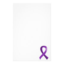 Alzheimer's Disease Purple Ribbon 3 Customised Stationery