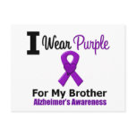 Alzheimer's Disease Purple Ribbon For My Brother Postcards