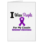 Alzheimer's Disease PURPLE RIBBON FOR MY COUSIN Cards