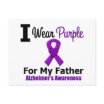 Alzheimer's Disease Purple Ribbon For My Father Postcard