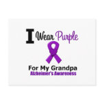 Alzheimer's Disease Purple Ribbon For My Grandpa Postcard