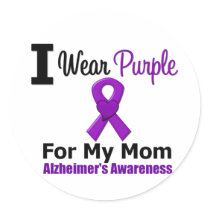 Alzheimer's Disease Purple Ribbon For My Mum