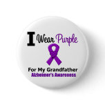 Alzheimer's Disease Purple Ribbon Grandfather Buttons
