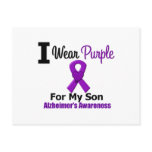 Alzheimer's Disease Purple Ribbon Son Post Card