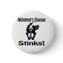 Alzheimers Disease Stinks Skunk Awareness De Buttons