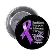 Alzheimer's Disease Support Hope Awareness Pinback Buttons
