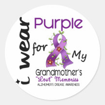 Alzheimers I Wear Purple For My Grandmother Stickers