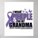 Alzheimers Purple For GRANDMA posters