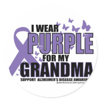 Alzheimers Purple For GRANDMA Sticker
