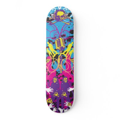 AM Radio "Skulls & Mics" Skate Board Decks by amradio