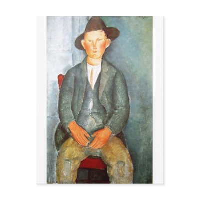 Amadeo Modigliani - Junger Bauer 1918 Post Card