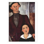 Amadeo Modigliani - Lipchitz and wife 1917 in oil Post Card
