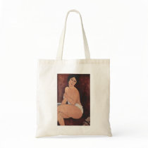 Amadeo Modigliani - Sitzender Akt auf in Sofa 1917 Canvas Bags