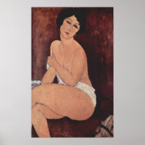 Amadeo Modigliani - Sitzender Akt auf in Sofa 1917