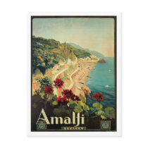 Amalfi Italia Italy Vintage Travel Art 1927