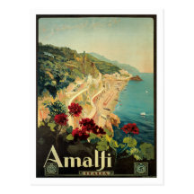 Amalfi Italia Italy Vintage Travel Art 1927 Postcard