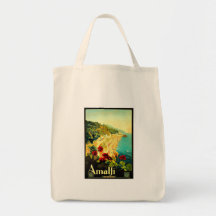 Amalfi Italy Italia VintageTravel Advertisement Canvas Bag