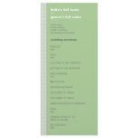 Amara Fret Stripe pistachio Wedding Program Personalised Announcements