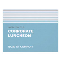 Amara Stripe Cornflower Corporate Luncheon Personalised Invitation