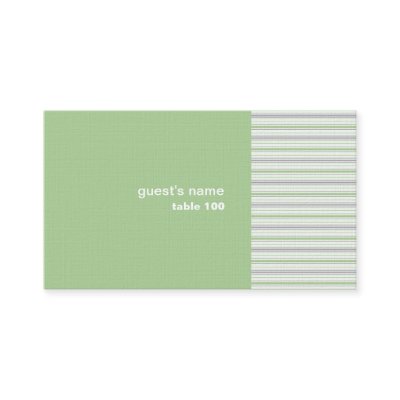 Amara Stripe pistachio Place Card Business Card Template by floatinglemonsevents