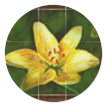 amarillo flower round sticker
