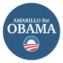 AMARILLO for Obama custom your city personalised Stickers