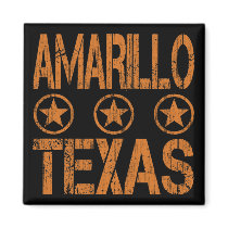 AMARILLO TEXAS - DISTRESSED STYLE MAGNETS