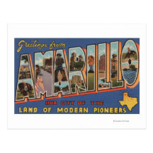 Amarillo, Texas - Large Letter Scenes Post Card
