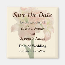 Amaryllis Aphrodite Save the Date Fridge Magnet
