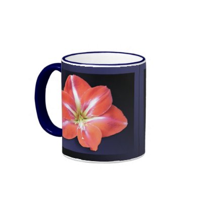 "Amaryllis" - Dark Blue Background Mug by wearartware