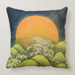 AMATERASU SUN GODDESS red,yellow green brown black Throw Pillow