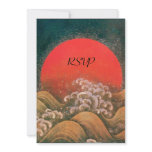 AMATERASU ,SUN GODDESS RSVP red brown black Personalised Invitation