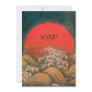 AMATERASU ,SUN GODDESS RSVP red brown black Personalised Invitation