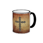 Amazing Grace Cross on Vintage Music Sheet Coffee Mugs