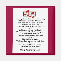 Amazing Grace Hymn Refrigerator Magnets
