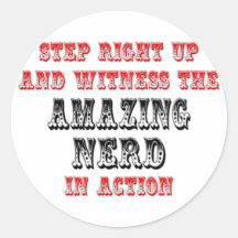 Amazing Nerd In Action Round Stickers