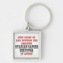 Amazing Ovarian Cancer Survivor In Action Keychain