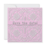 Amazing Pink Lace Look Save the Date Cards Personalized Announcements